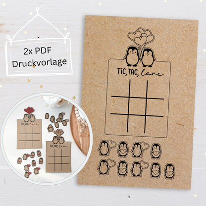 Druckvorlage Tic Tac Toe, Herzensmensch