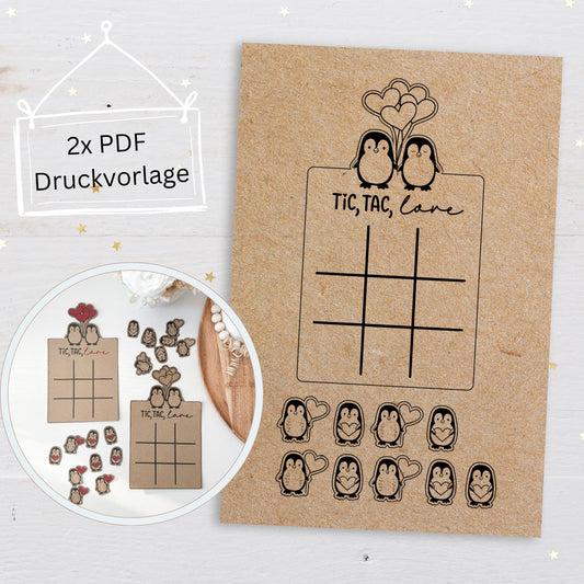 Druckvorlage Tic Tac Toe, Herzensmensch