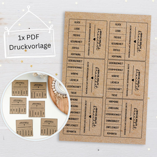 Druckvorlage Nimm dir, was du brauchst, Herzenswünsche