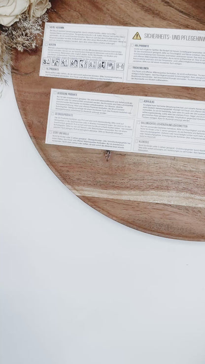 Sicherheitshinweise, aufklappbare Visitenkarten zum Ankreuzen für 15 Materialien - 100 Stück