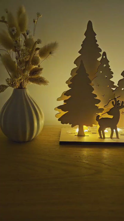 Waldlandschaft, Winterlandschaft, Weihnachtsaufsteller, Weihnachtsdeko - Laserdatei