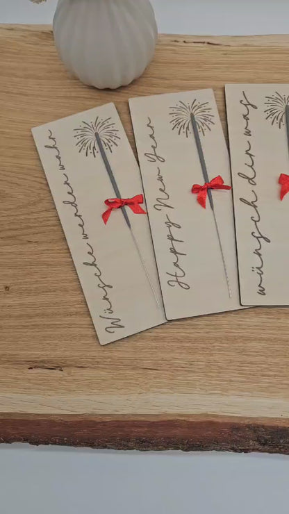 6 Wunderkerzen, Buchstabensalat, Mitbringsel Silvester - Laserdatei